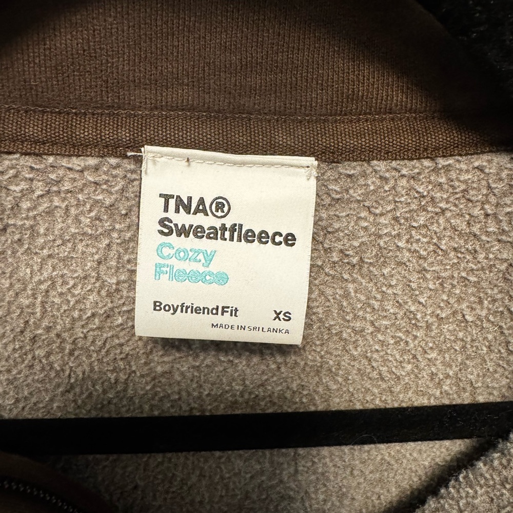 TNA Aritzia Chocolate Quarter Zip-Up Sweater - Picture 2 of 3
